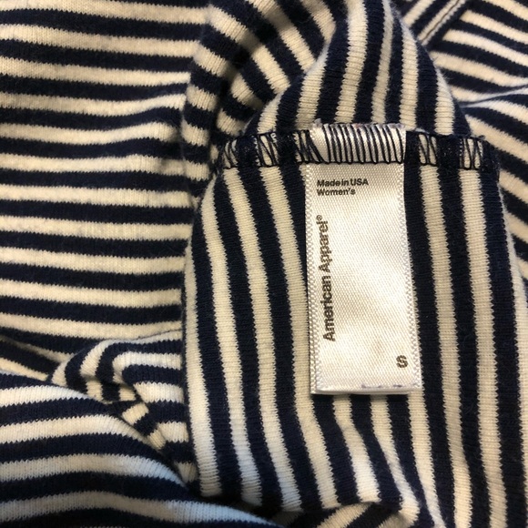 American Apparel Dark Navy Stripe Crop Top - Picture 4 of 4